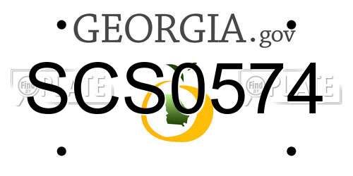 SCS0574 Georgia License Plate