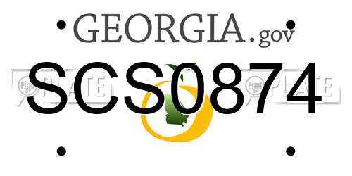 SCS0874 Georgia License Plate
