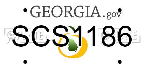 SCS1186 Georgia License Plate