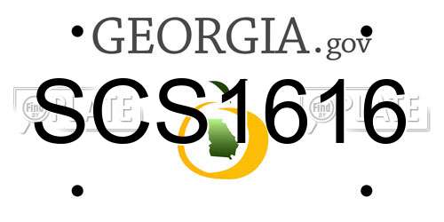 SCS1616 Georgia License Plate
