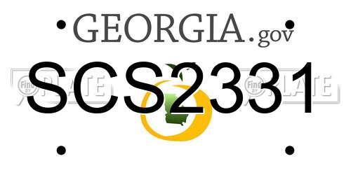 SCS2331 Georgia License Plate