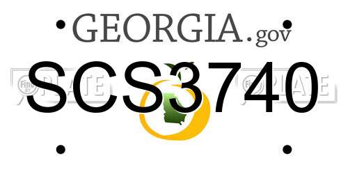 SCS3740 Georgia License Plate