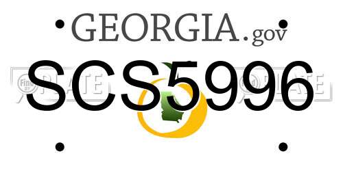 SCS5996 Georgia License Plate
