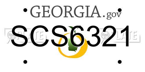 SCS6321 Georgia License Plate