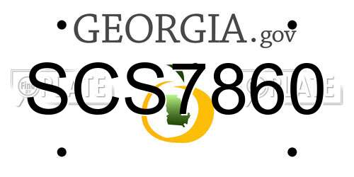 SCS7860 Georgia License Plate