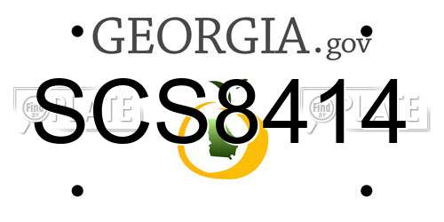 SCS8414 Georgia License Plate