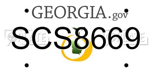 SCS8669 Georgia License Plate