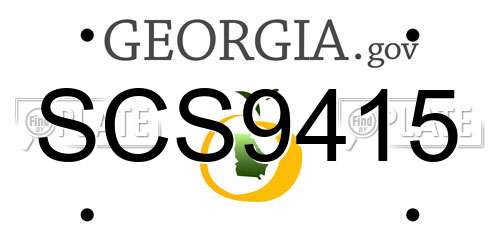 SCS9415 Georgia License Plate