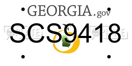 SCS9418 Georgia License Plate
