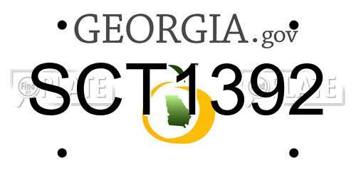 SCT1392 Georgia License Plate
