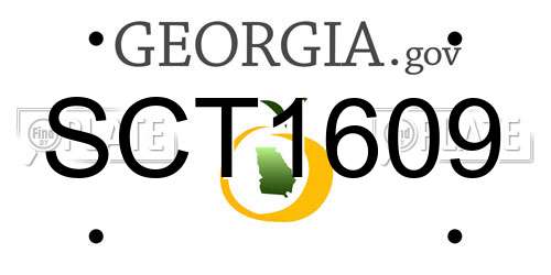 SCT1609 Georgia License Plate