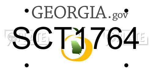 SCT1764 Georgia License Plate