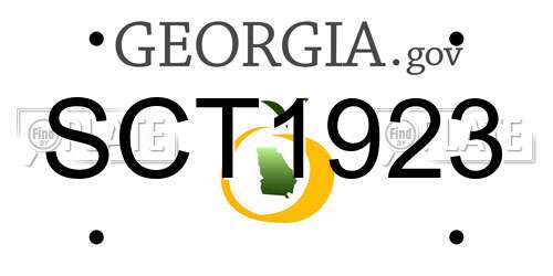 SCT1923 Georgia License Plate