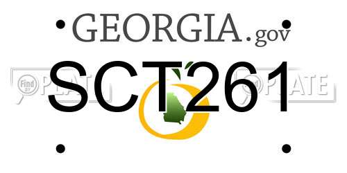 SCT261 Georgia License Plate