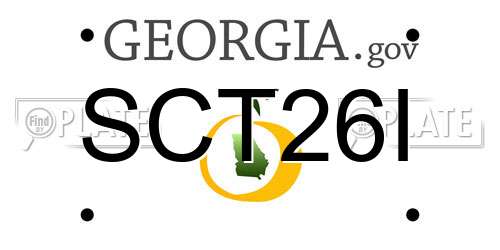 SCT26I Georgia License Plate