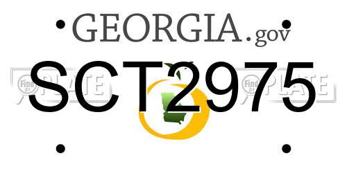 SCT2975 Georgia License Plate