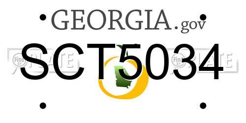 SCT5034 Georgia License Plate