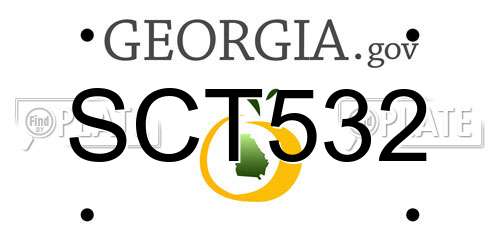 SCT532 Georgia License Plate