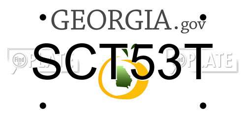 SCT53T Georgia License Plate