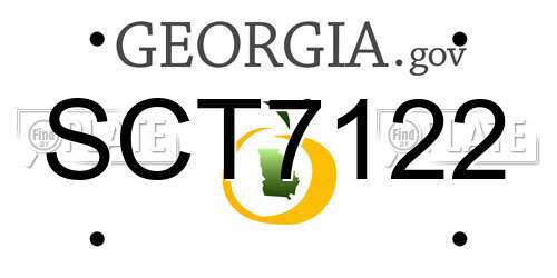 SCT7122 Georgia License Plate