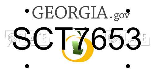 SCT7653 Georgia License Plate