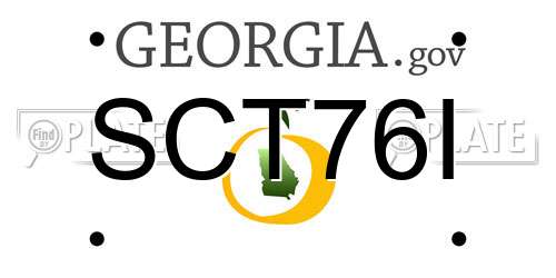 SCT76I Georgia License Plate