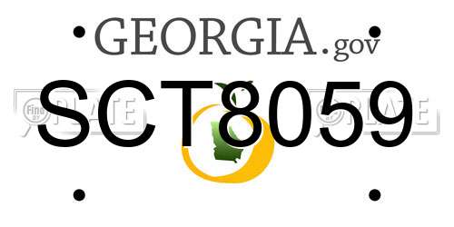 SCT8059 Georgia License Plate