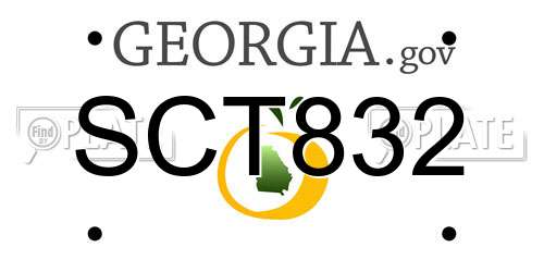 SCT832 Georgia License Plate