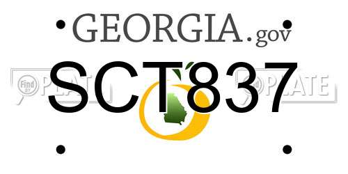 SCT837 Georgia License Plate