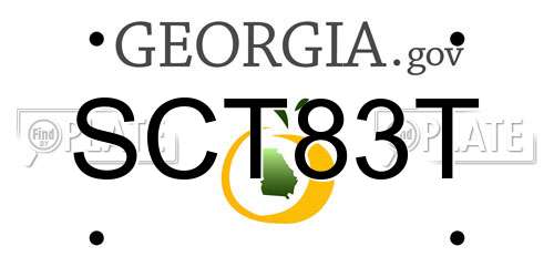 SCT83T Georgia License Plate