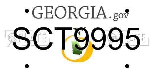 SCT9995 Georgia License Plate