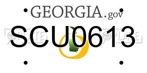 SCU0613 Georgia License Plate