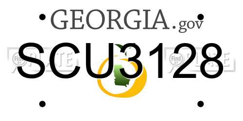 SCU3128 Georgia License Plate