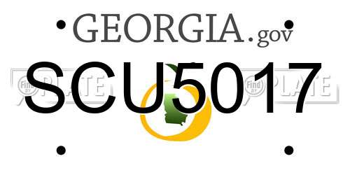SCU5017 Georgia License Plate
