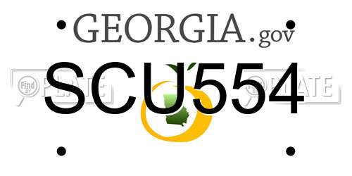 SCU554 Georgia License Plate