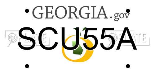 SCU55A Georgia License Plate