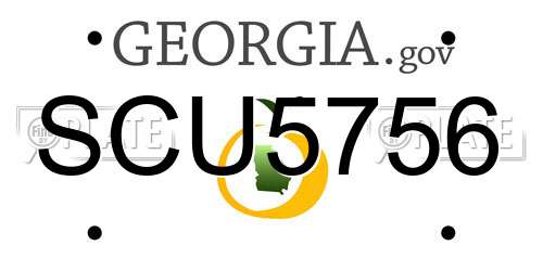SCU5756 Georgia License Plate