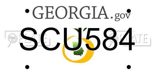SCU584 Georgia License Plate