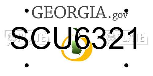 SCU6321 Georgia License Plate