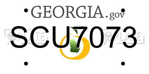SCU7073 Georgia License Plate