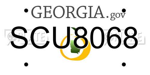 SCU8068 Georgia License Plate