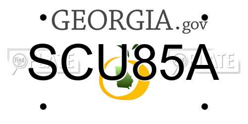 SCU85A Georgia License Plate