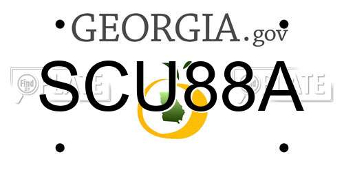 SCU88A Georgia License Plate