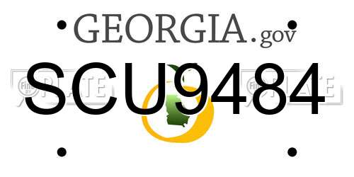 SCU9484 Georgia License Plate
