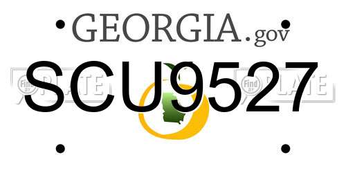 SCU9527 Georgia License Plate