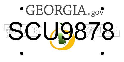 SCU9878 Georgia License Plate