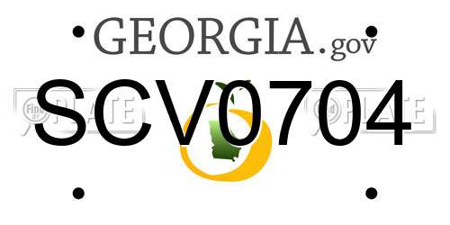 SCV0704 Georgia License Plate