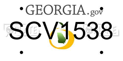 SCV1538 Georgia License Plate