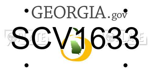 SCV1633 Georgia License Plate