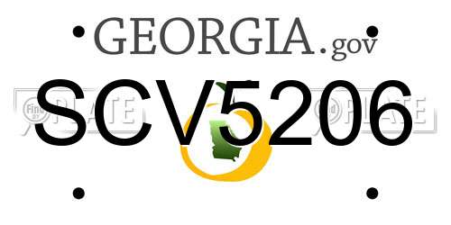 SCV5206 Georgia License Plate